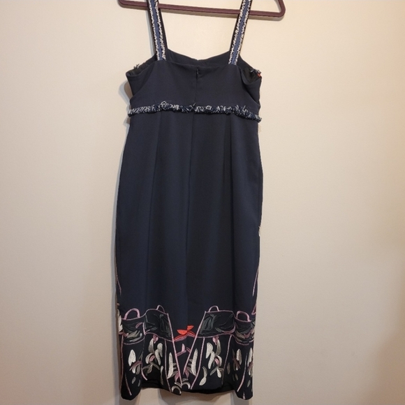 Foxiedox takeo embroidered navy dress - Picture 3 of 8
